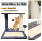 Cat Tree, 19.69" H(50cm) Cat Scratching Post with Cat Bed, Scratching Posts for Indoor Cats with Two Plush Balls Toy, Small Cat Tree for Kittens/Cats Playing and Relaxing