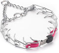 Herm Sprenger Chrome Plated Steel Dog Collar with Quick Release ClicLock Buckle O-Ring Biothane Insert Training Collar Made in Germany (Passionfruit Pink, 25in x 4.0mm(Neck Size up to21-22in))
