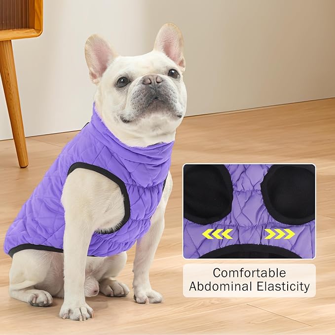 SCENEREAL Winter Coat for Dogs - Warm Jacket with Built-in Harness, Waterproof, Fleece Puffer Vest, Windproof, Snow Clothes for Small to Medium Dogs