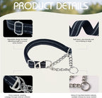 Martingale Dog Collar with Soft Padded - Reflective Choke Chain Collar, Heavy Duty Dual D-Rings no Pull Dog colla for Large/Medium/XL,XXL Dogs - Comfort Training Collar(Black XL)