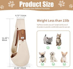 Dog Sling Carrier for Small Dogs - Front Dog Carrier with Adjustable Strap - Hands Free Pet Papoose Bag for Chest - Suitable for Puppy, Small Dogs, and Cats for Outdoor Travel,15 lbs