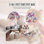 Pozico Portable Cat Tent Bed – Lightweight Foldable Cat House with Soft Washable Cushion, Warm Enclosed Cave for Kittens, Indoor Cats & Small Dogs
