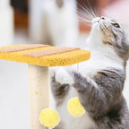 Adorable Indoor Cat Scratching Post with Honeybee Design Vertical Floor Scratcher Made of Sturdy Sisal Small Space-Saving Cat Tree and Play Tower for Kittens