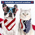 GOLD HONEY 2PCS American Flag Dog Bandanas Reversible in Box, Patriotic Dog Scarves for Large Dogs, 4th of July Memorial Day Pet Scarf, USA Flag Bandana Pet Accessories