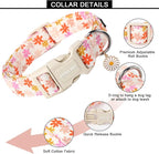 ARING PET Spring Summer Dog Collar-Cute Floral Doggy Collars for Small Dogs, Adjustable Cotton Sunflower Pet Collars Puppy Collar for Small Medium Large Dogs