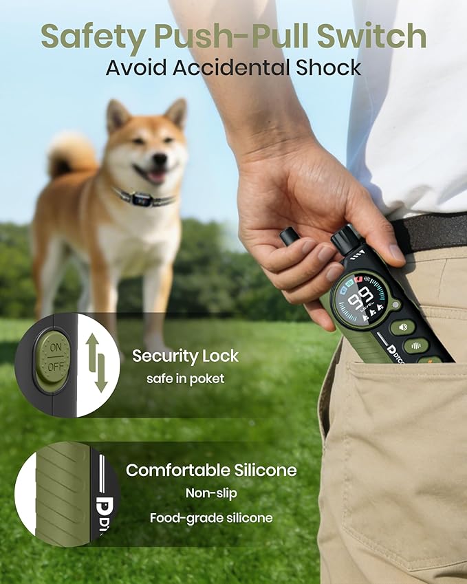 2-in-1 Bark & Shock Collar - Color Screen Dog Training Collar with Beep/Vibration/Shock/Anti Bark 4 Modes, 3300FT E Collar with Remote for Small Medium Large Dogs, IP67 Waterproof Rechargeable