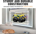 Acrylic Cat Window Catio,Catio Outdoor Enclosure Window with Wooden Frame,Cat Window Box with Waterproof Clear Roof for Sunbathing, Napping,Enjoying The Outdoor Sight