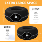 Peekaboo Cat Tunnel for Large Cats up to 30 lbs, Features A Jingle Ball, Removable and Washable Tunnel Bed, and a Cozy Donut Tunnel (Black, 24 Inches)