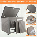 Dog House Outdoor & Indoor Anti-Chewing Iron Frame Dog Kennel Easy Clean and Assemble Openable Roof for Small to Medium Dog Breeds (41" L X 26.4" W X 33.5" H)