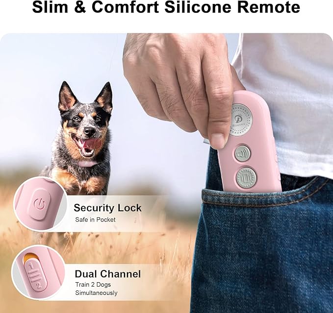 Bousnic Dog Training Collar with Remote - 1000ft Dog Shock Collar for 10-120lbs Small Medium Large Dog Waterproof Rechargeable e Collar with Beep/Vibrate/Safe Shock(1-16) Modes