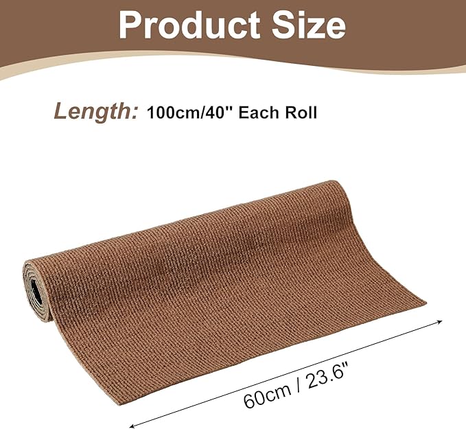 uxcell Self-Adhesive Cat Scratching Mat, 1 Roll 39.4" x 23.6" Couch Protector from Cat Claws for DIY Sofa, Wall, Doors, Cut Anti Cat Scratch Pad Carpet Mat, Brown
