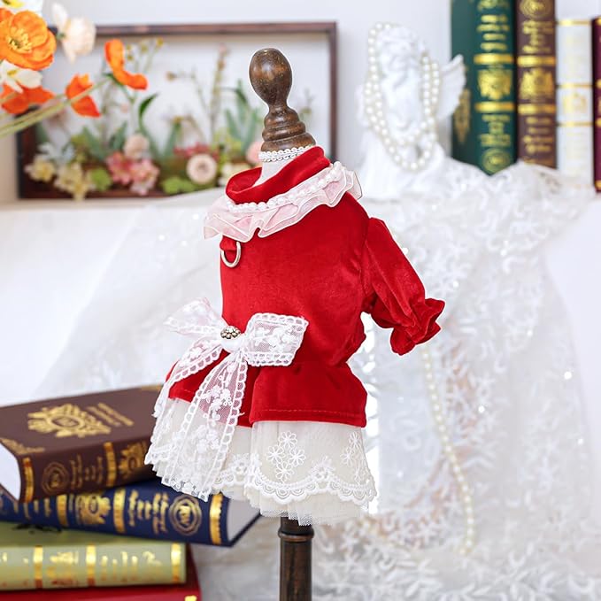 Furbabycare® Elegant Sweet Fashion Puppy Dog Blingbling Princess Skirt Pet Dog Lace Cake Camisole Tutu Dress H-WineRed X-Small