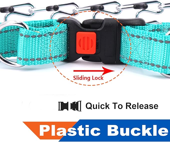 Supet Dog Prong Collar, Dog Choke Collar Adjustable Dog Pinch Collar with Quick Release Buckle/Nylon Cover for Small Medium Large Dogs