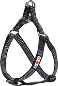 Pawtitas Reflective Step-in Dog Harness – Adjustable No-Pull Vest for Puppies to Seniors, Safe & Comfortable, M Black