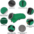 Fragralley Dog Coat Large, Waterproof Dog Jacket with Warm Fleece Lining, Adjustable Reflective Dogs Winter Coat, Turtleneck Pet Coats for Cold Weather (Green XXL)