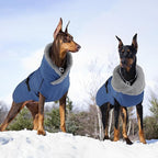 Dog Coat, Waterproof Dog Winter Jacket with Adjustable Buckle, Reflective Turtleneck Pet Snow Vest Warm Fleece Sweater for Small Medium Large Dogs - Blue, L