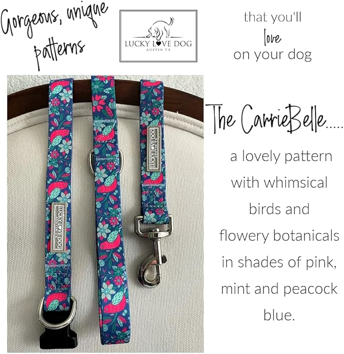 Lucky Love Dog - Adjustable Dog Collar with Easy Click Buckle for Large Dogs, Durable, & Comfortable for Male & Female Dogs, Pet Collar for Puppies & Adult Ones - Carriebelle, Large
