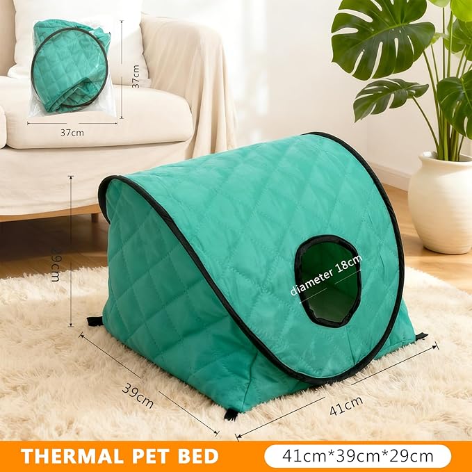 Cave cat Bed, Foldable pet Bed, Waterproof and Anti-Static, Hair-Free, Suitable for Both Indoor and Outdoor use, Ideal for Traveling with Pets.(Peacock Blue)