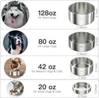 2L Double Layers 304 Stainless Steel Dog Bowl - Insulated & Durable | Non-Slip Base | Easy to Clean | BPA-Free Safe Dog Food and Water Bowl