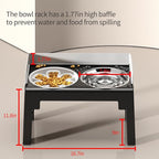 PAKEWAY Elevated Dog Bowls, Spill Proof, Tiltable Dog Feeder with 1 Slow Feeder Bowl &1 Stainless Steel Bowl, 6 Height Adjustable Raised Dog Bowls Stand for Medium Large Dogs