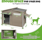 Large Outdoor Wooden Dog House, Weatherproof Dog Houses with Adjustable Vent Windows, Alloy Chew-Resistant Frame, Removable Floor for Medium & Large Dogs, (43.5" L x 29.5" W x 33.5" H)