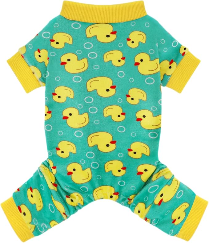 Paiaite Dog Pajamas Onesie: Comfortable Four-Legged Apparel for Small, Medium, & Large Dogs, Polyester Material for Comfort, Wrinkle Resistance, Moisture Wicking, and Stretchiness Yellow Duck XL