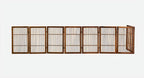 Urnporium Pet Dog Gate Freestanding, Strong Durable Folding Wooden Fence, Portable Acacia Hardwood Safety Barrier for Indoor & Outdoor Use (Brown Pet Gate, 8 Panel 30" Tall)