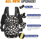 Pawaboo Adjustable Dog Carrier Purses, Pet Front Cat Travel Bag Dog Carrier Purses for Traveling Hiking Camping, Legs Out, Easy-Fit for Small Medium Dogs, M, Black Daisy