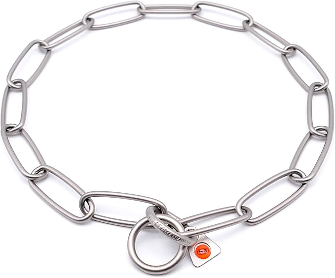 Herm Sprenger - Matte Stainless Steel Scratch Resistant Long Link Fur Saver Dog Collar - Professional Training Collar - Made in Germany (28in (72cm) x 3mm)