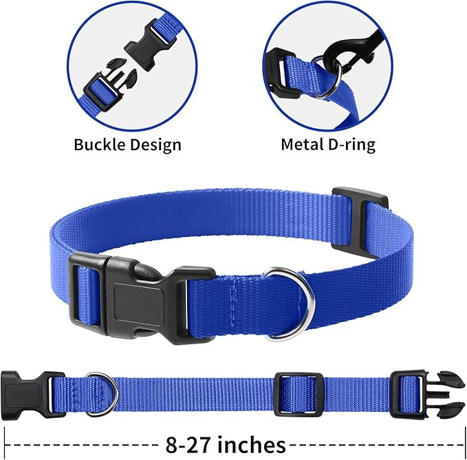 PetJoy Shock Collar Replacement Strap, Dog Replacement Training Collars with D-Ring, 3 Pack Adjustable Nylon Dog Collar Strap for Small, Medium & Large Dogs