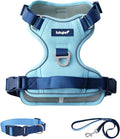 3 in 1 No Pull Dog Harness Leash and Collar Set, Soft Adjustable Dogs Vest Reflective and Comfortable Handle Blue Medium