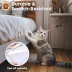 PowerKing Cat Scratch Furniture Protector, 78.7"x15.8" Self-Adhesive Cat Scratch Mat for Couch & Sofa, Trimmable DIY Cat Scratcher Pads for Indoor Cats (Grey)
