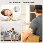 Doorbell Wireless Classroom Doorbell - PHYSEN Door Bells Ringer Chimes Wireless - Operating at 1000ft Range, 32 Ringtones, 4 Volume Levels, LED Flash - Waterproof Wireless Doorbells for Home Kids Room