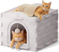 Apasiri Cat Cave Bed for Indoor Cats - Insulated Felt Cat House Indoor Hideaway, Modular Cat Houses & Condos with DIY Cat Tunnel, Scratch Resistant Pad Alternative, Small Cat Bed & Cat Furniture Gift