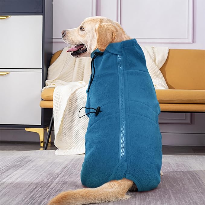 ROZKITCH Dog Coats for Large Dogs, Pet Windproof Warm Cold Weather Jacket Vest Cozy Jumpsuit Apparel Outfit Clothes for Small Medium Large Dog Walking Sleep L