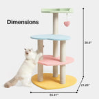 VETRESKA Cat Tree Cat Tower 38.6'' for Indoor Cats with Jute Covered Scratching Posts and Sweetheart Shape Platform, Multi-Level Cat Tower Activity Center Furniture for Kittens Cats and Pets
