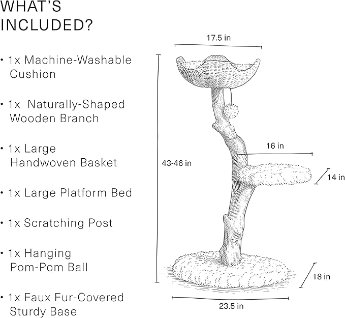 Mau Lifestyle White Uni Cat Tree, 43" H, 27 LBS