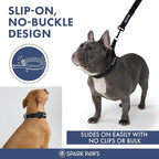 Spark Paws Martingale Dog Collar – Cushioned Slip-On Training Collar, Heavy Duty, Safety-Tested No-Buckle Collar for Medium & Large Dogs - Black - C