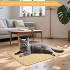 6 Pcs Cat Scratcher Mat, Sisal Cat Scratching Pad Scratch Mat for Cat with Adhesive Loop Tape Cat Scratch Pad Rug for Protect Wall Couch Carpet Window Perch (15.7x7.8 Inch)