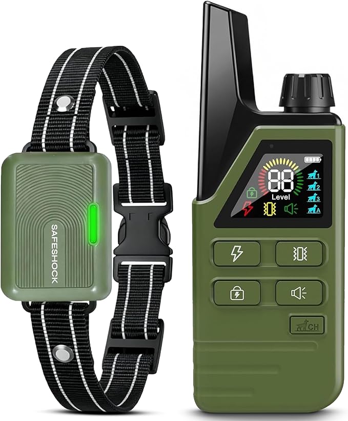 SafeShock® (Latest Model) - Dog Collar with Remote Control, Dog Training Collar with Remote - Beep & Vibration First, Adjustable Levels, 4200FT Range, for Small, Medium & Large Dogs