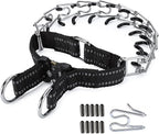 Pinch Collar for Dogs Adjustable Dog Training Collar with Comfortable Rubber Tip and Quick Release Buckle for Small Medium Large Dogs (Large, Black)