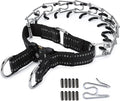 Pinch Collar for Dogs Adjustable Dog Training Collar with Comfortable Rubber Tip and Quick Release Buckle for Small Medium Large Dogs (Medium, Black)