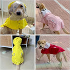 Dog Raincoat,Waterproof Rain Poncho with Hoodie, High Reflective Adjustable Pet Rain Jacket with Leash Hole for Small Medium and Large Dogs (Red, XX-Large)