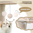 Magshion Cat Tree 77" Cats Tower for Indoor Cats, Multi-Level Cat Condo with Scratching Post, Top Perch, Sisal Board and Dangling Ball, Cat Stand Jumping Platform Kittens Pet Play House (Beige)