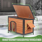 Outdoor Dog House Insulated with Openable Roof Floor for Effortless Cleaning Dog Kennel Weatherproof