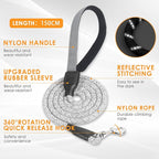 Dog Harness and Leash Set, No Pull Saddle Style Pet Harness, Breathable Mesh Adjustable Reflective Dog Vest for Dogs and Cat Medium Small Harness 2 D-Rings (Grey, M)