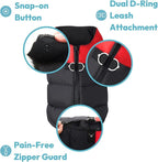 Gooby Padded Vest Dog Jacket - Pink, X-Small - Warm Zip Up Vest Fleece Jacket with Dual D Ring Leash Water Resistant for Small to Medium Dogs