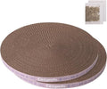 10 Inch Round Cat Scratcher Pad - 3/5 Inch Thick Compressed Cardboard Refill for Indoor Cats, Standalone Scratching Board to Protect Home Furniture & Satisfy Feline Scratching Instinct (2 PCS)