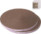10 Inch Round Cat Scratcher Pad - 3/5 Inch Thick Compressed Cardboard Refill for Indoor Cats, Standalone Scratching Board to Protect Home Furniture & Satisfy Feline Scratching Instinct (2 PCS)