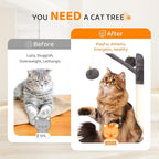 VINGLI Cat Tree Tower with Litter Box, 54" H All-in-1 Wooden Cats Condo, Cat Tower wih Scratching Posts, Houses for Indoor Kittens Hidden Cat Washroom Furniture, Gray (Large-54 H)